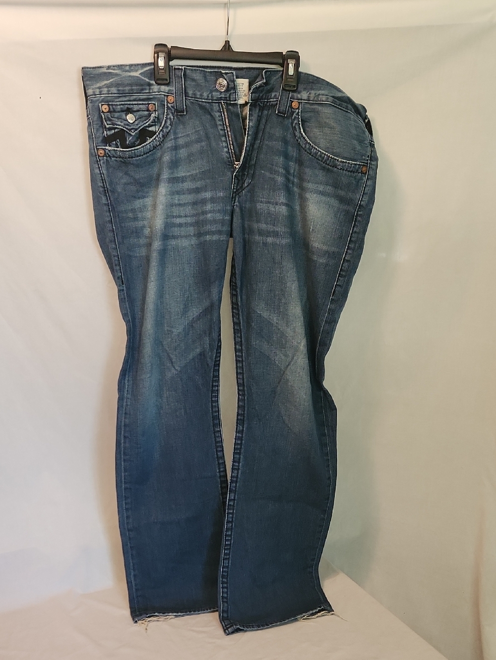 True Religion Men's Straight Denim Jeans in Faded Blue